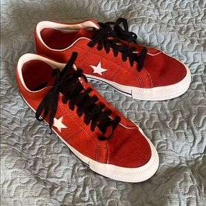 Converse Red Sneakers with Black Accents